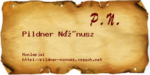 Pildner Nónusz névjegykártya